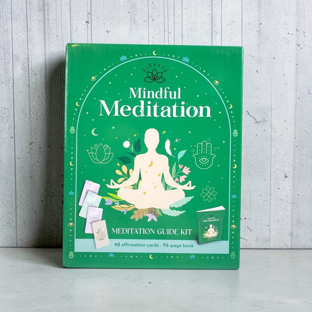 Hinkler Elevate Mindful Meditation Guide Kit 48 Affirmation Cards 96-Page Book